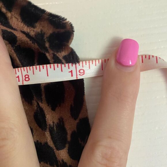 Vintage Maxi Velour Cheetah Print Dress Medium Blue J retro Y2K - Picture 9 of 10